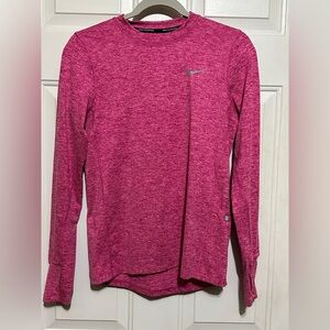 Nike Women’s Element Crew Running Long Sleeve w/Thumbholes X-Small Active Fushia